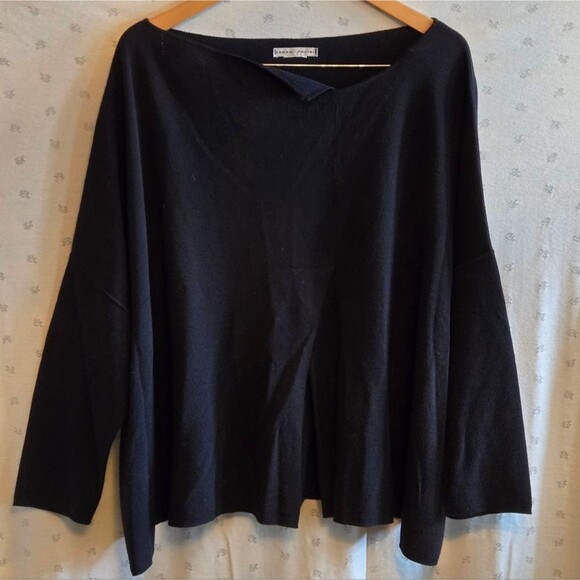 Tops - Sarah Pacini Off-the-Shoulder Navy Asymmetric Blouse Size XL